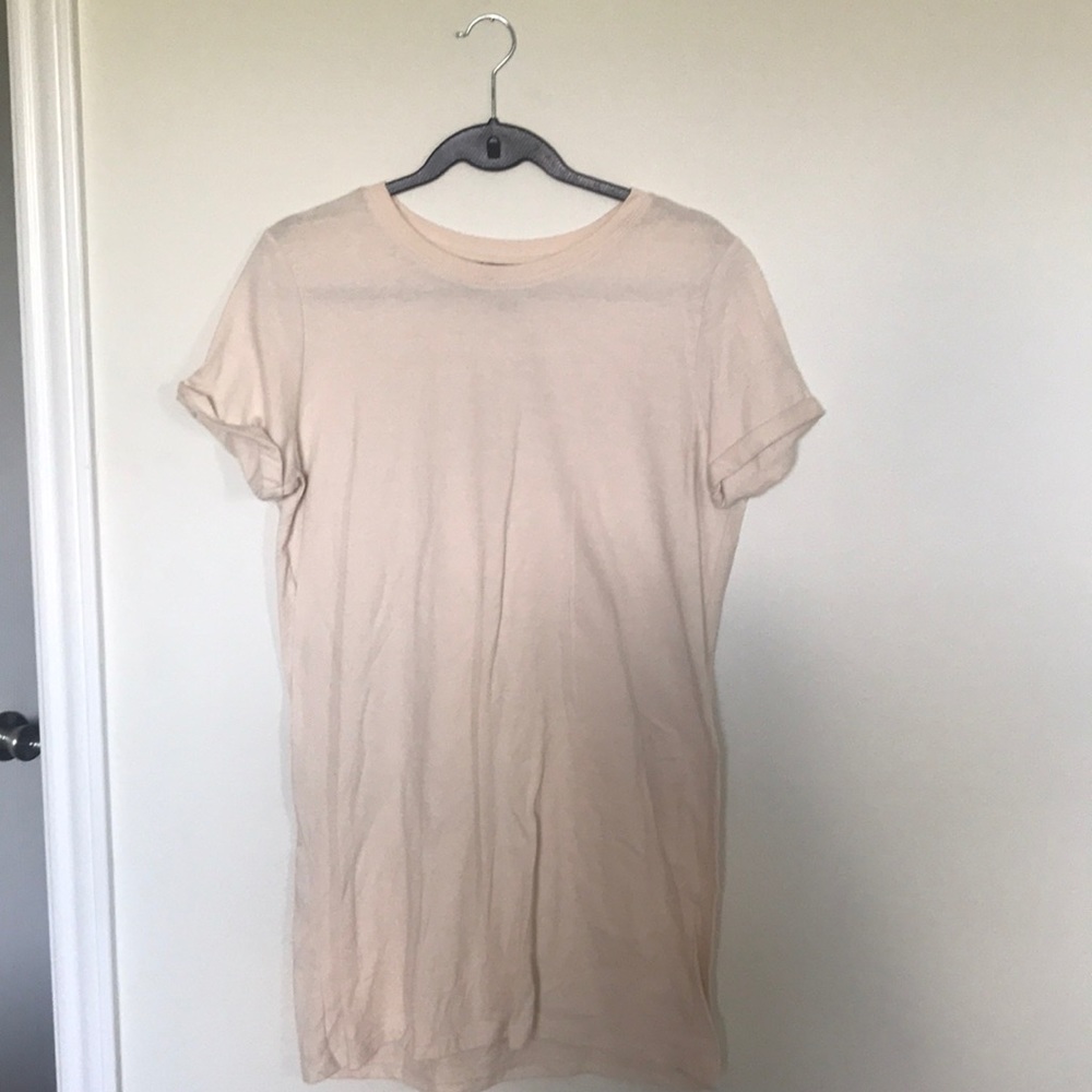 cream t shirt dress